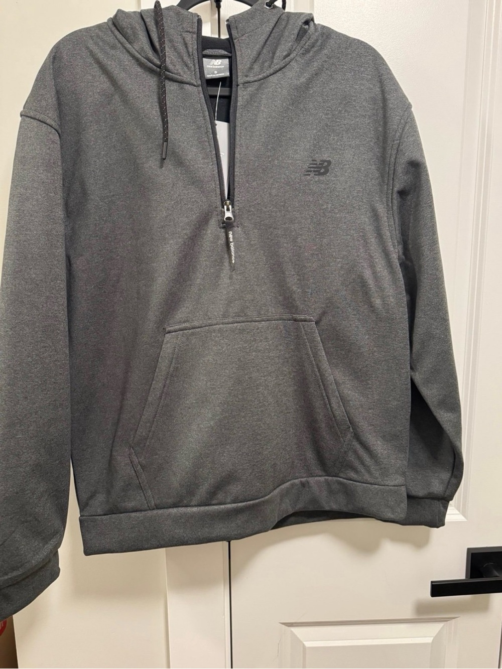 New Balance Men's Dark Gray Half-Zip Hoodie Sweatshirt